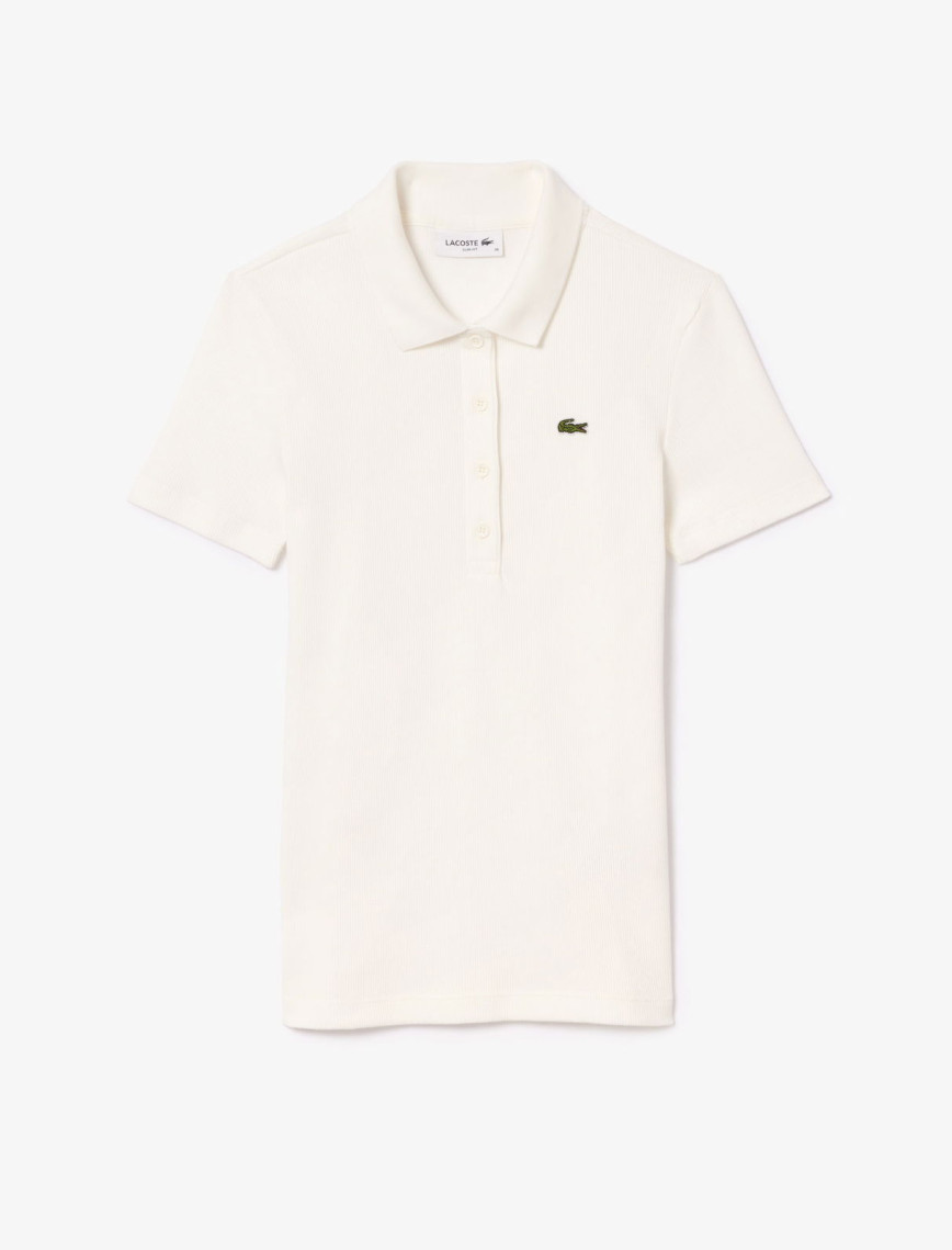 Lacoste L.12.D Kadın Slim Fit Organik Pamuk Beyaz Polo Lacoste L.12.D Kadın Slim Fit Organik Pamuk Beyaz Polo