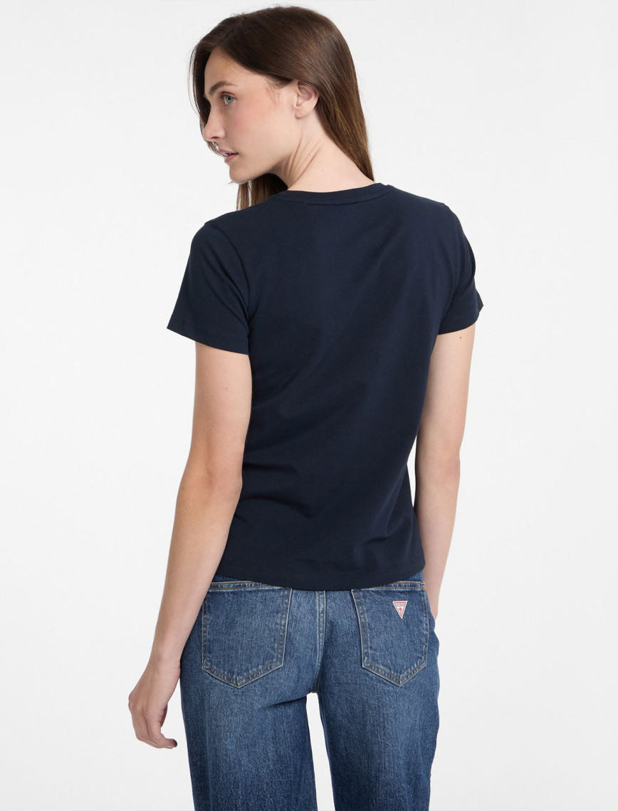 Guess Cn Reg 3D Embr Mid Organicetch 180 Kadın Lacivert T-Shirt Guess Cn Reg 3D Embr Mid Organicetch 180 Kadın Lacivert T-Shirt