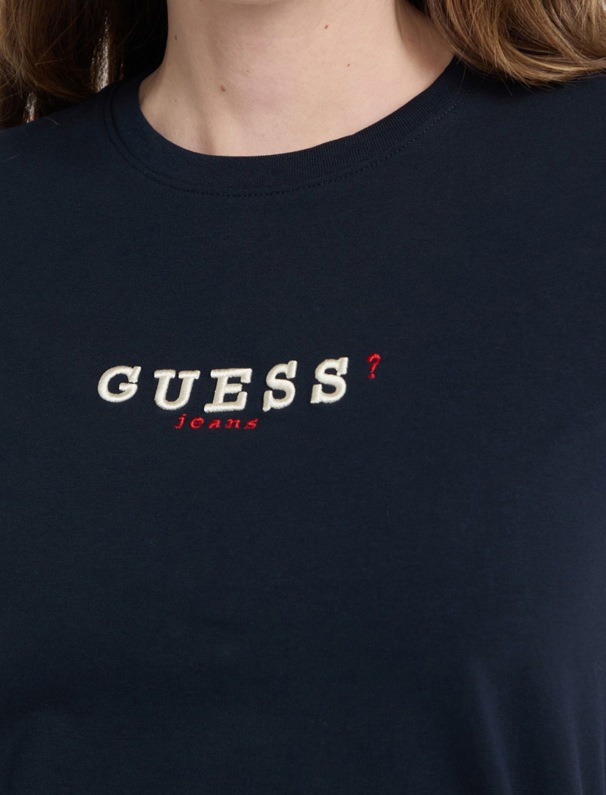 Guess Cn Reg 3D Embr Mid Organicetch 180 Kadın Lacivert T-Shirt Guess Cn Reg 3D Embr Mid Organicetch 180 Kadın Lacivert T-Shirt