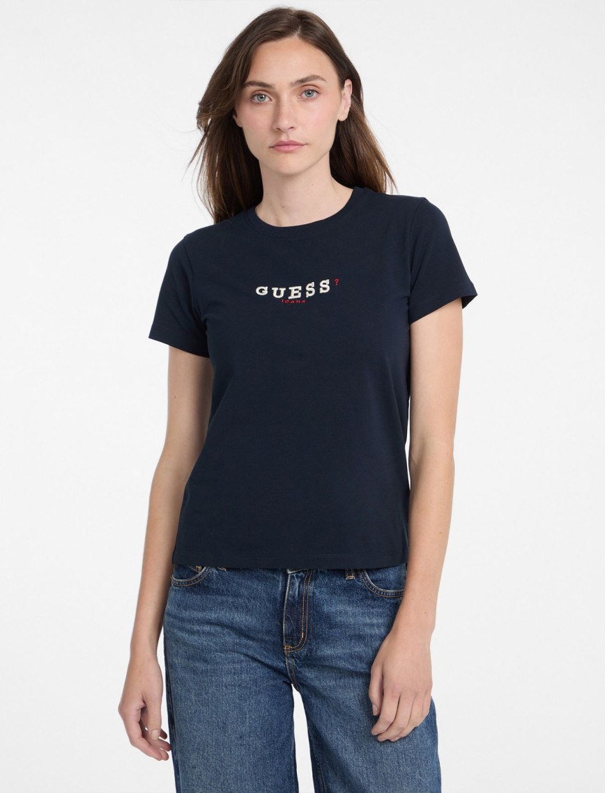 Guess Cn Reg 3D Embr Mid Organicetch 180 Kadın Lacivert T-Shirt Guess Cn Reg 3D Embr Mid Organicetch 180 Kadın Lacivert T-Shirt