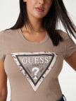 Guess Cn Cheeta Logo Mid Organicetch 180 Kadın Bej T-Shirt Guess Cn Cheeta Logo Mid Organicetch 180 Kadın Bej T-Shirt