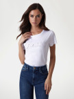 Guess Script Lace Logo Org Single 140 Kadın Beyaz T-Shirt Guess Script Lace Logo Org Single 140 Kadın Beyaz T-Shirt