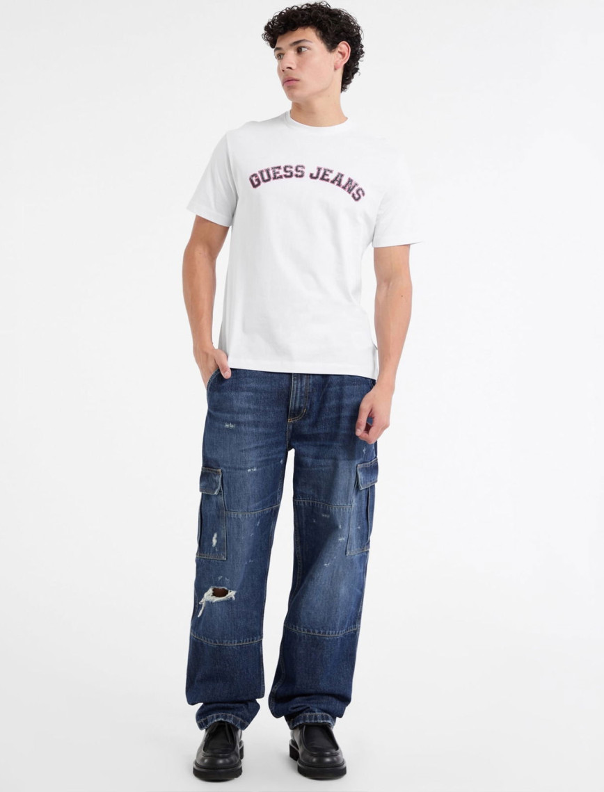 Guess Cn Regllegi Mid Organic Heavy 205 Erkek Beyaz T-Shirt