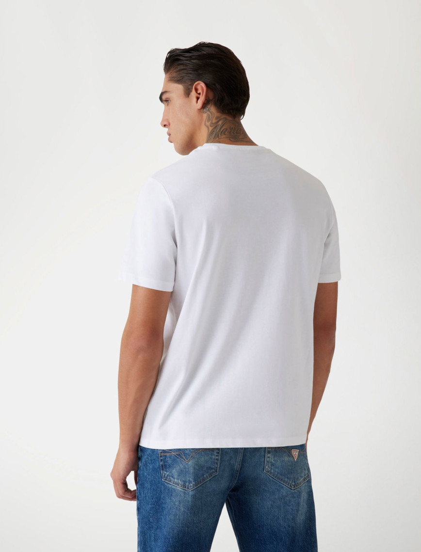 Guess Cn Patch Org Heavy 259 Erkek Beyaz T-Shirt