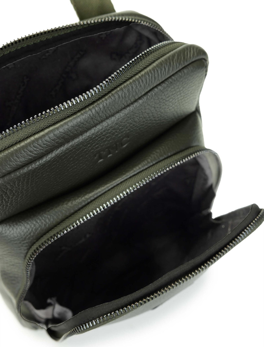 Tamer Tanca Erkek Hakiki Deri Yeşil Postacı Çanta