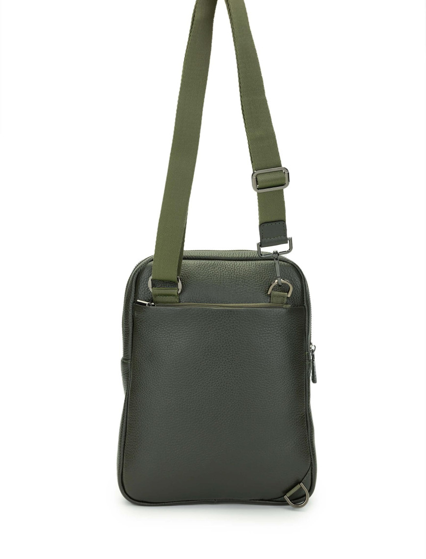 Tamer Tanca Erkek Hakiki Deri Yeşil Postacı Çanta