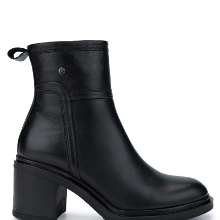 Tamer Tanca Kadın Hakiki Deri Siyah Deri Topuklu Bot