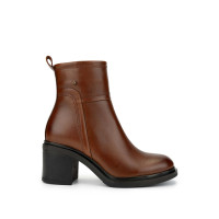 Tamer Tanca Kadın Hakiki Deri Taba Deri Topuklu Bot