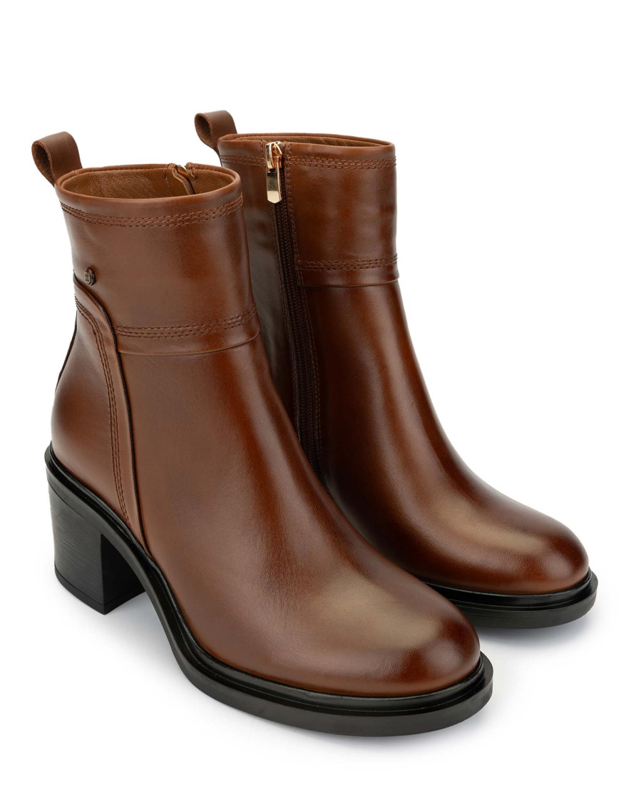 Tamer Tanca Kadın Hakiki Deri Taba Deri Topuklu Bot