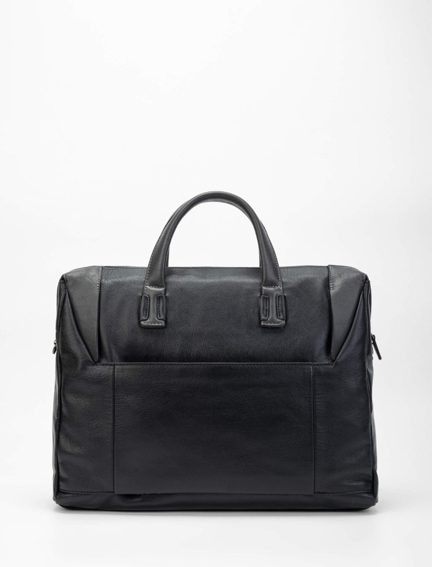 Tamer Tanca Erkek Hakiki Deri Siyah/Gri Evrak Çantası Tamer Tanca Erkek Hakiki Deri Siyah/Gri Evrak Çantası