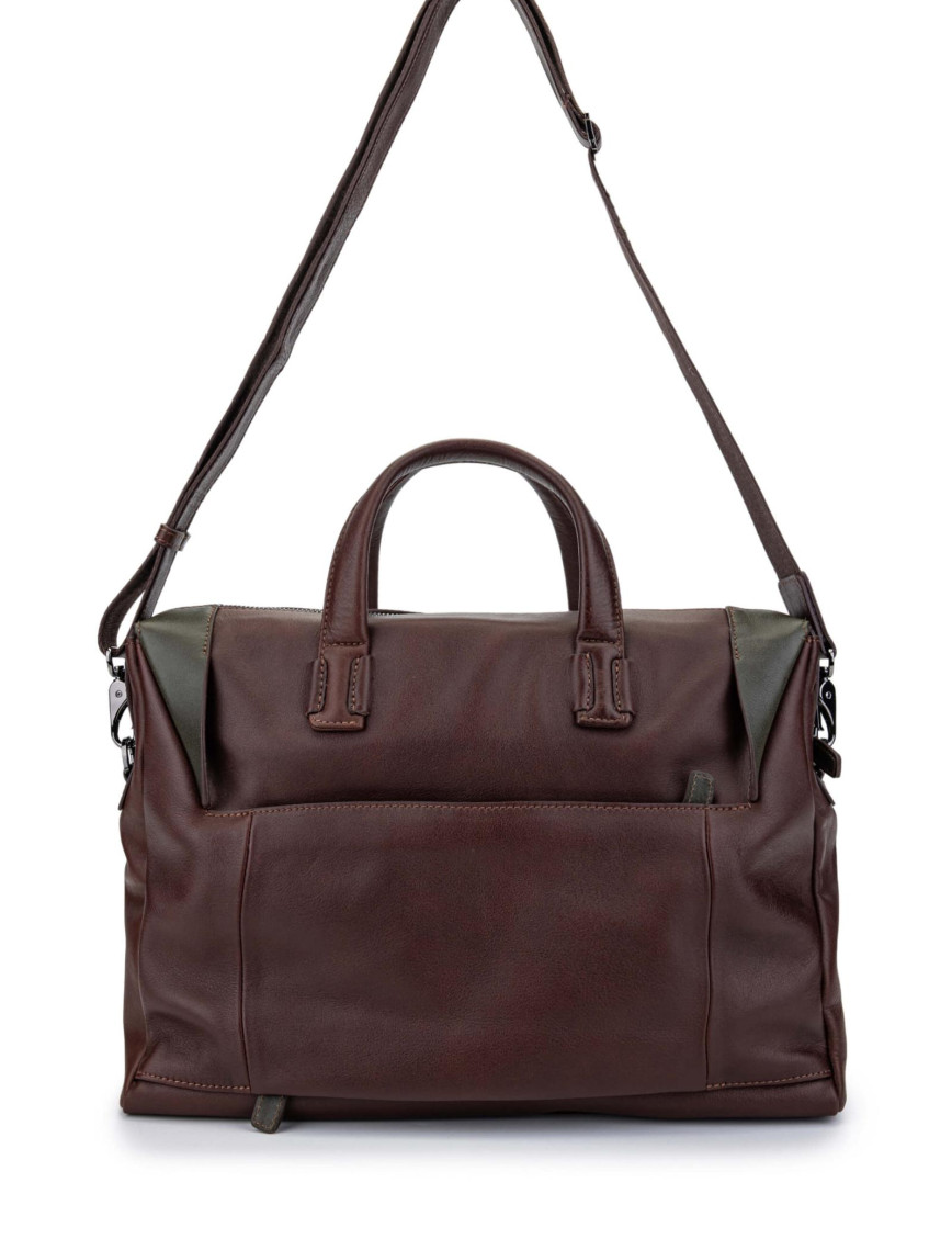 Tamer Tanca Erkek Hakiki Deri Kestane/Yeşil Evrak Çantası Tamer Tanca Erkek Hakiki Deri Kestane/Yeşil Evrak Çantası