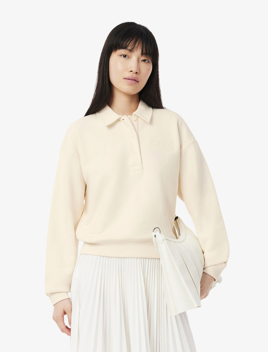 Lacoste Kadın Relaxed Fit Polo Yaka Mavi Sweatshirt Lacoste Kadın Relaxed Fit Polo Yaka Mavi Sweatshirt