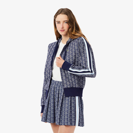 Lacoste Kadın Regular Fit Fermuarlı Monogram Lacivert Sweatshirt Lacoste Kadın Regular Fit Fermuarlı Monogram Lacivert Sweatshirt
