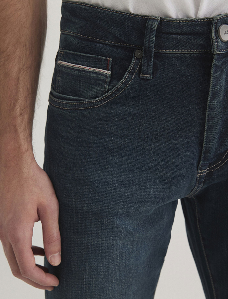 Mavi Marcus Mavi Premium Puslu Koyu Mavi Jean Pantolon 0035128946