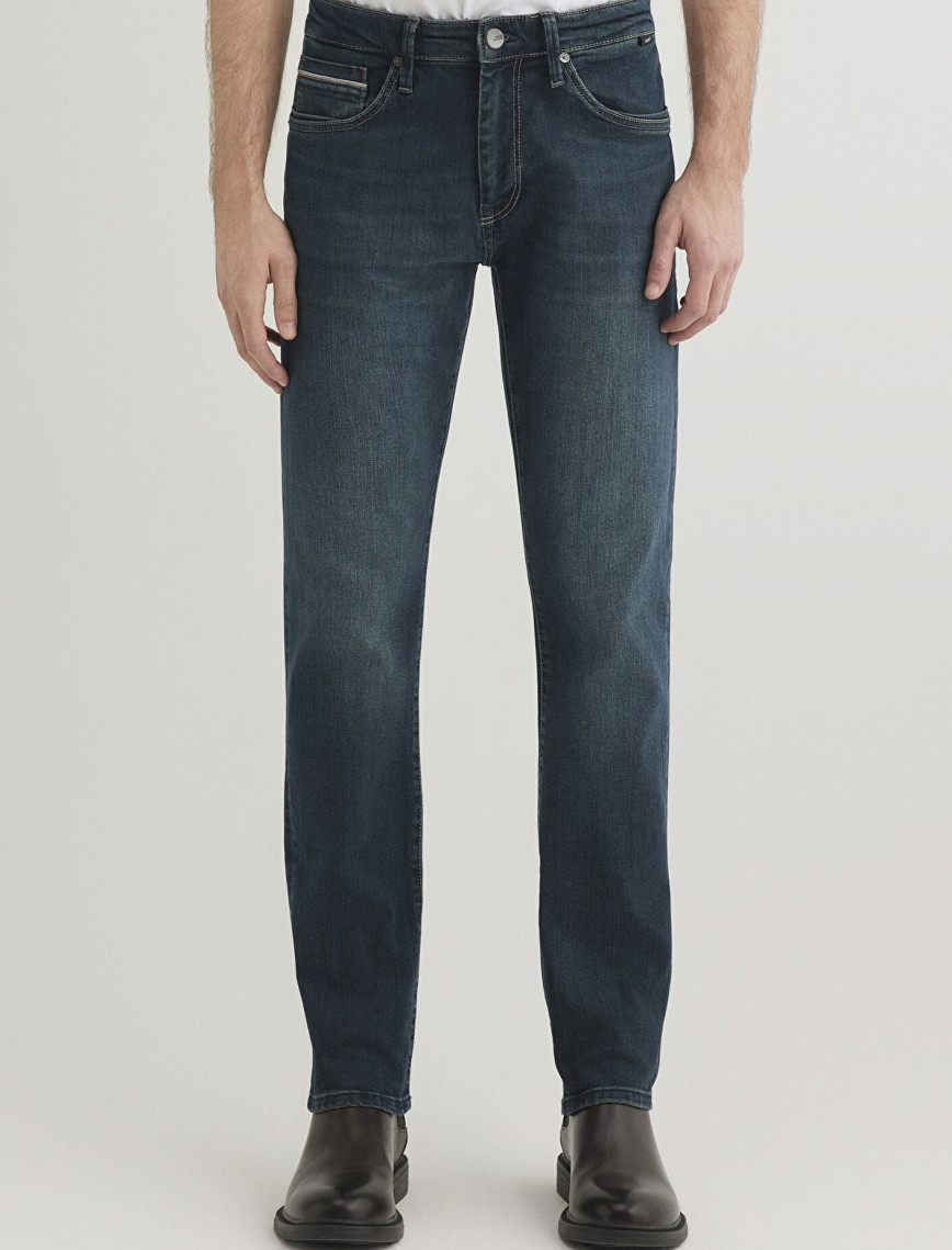 Mavi Marcus Mavi Premium Puslu Koyu Mavi Jean Pantolon 0035128946