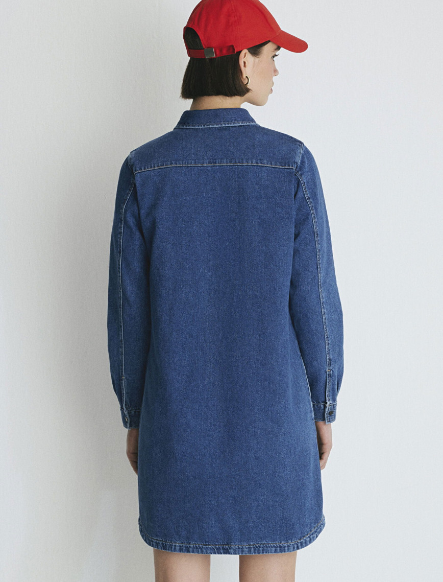 Mavi Liz Casual Koyu Mavi Jean Elbise 130656-86430 Mavi Liz Casual Koyu Mavi Jean Elbise 130656-86430