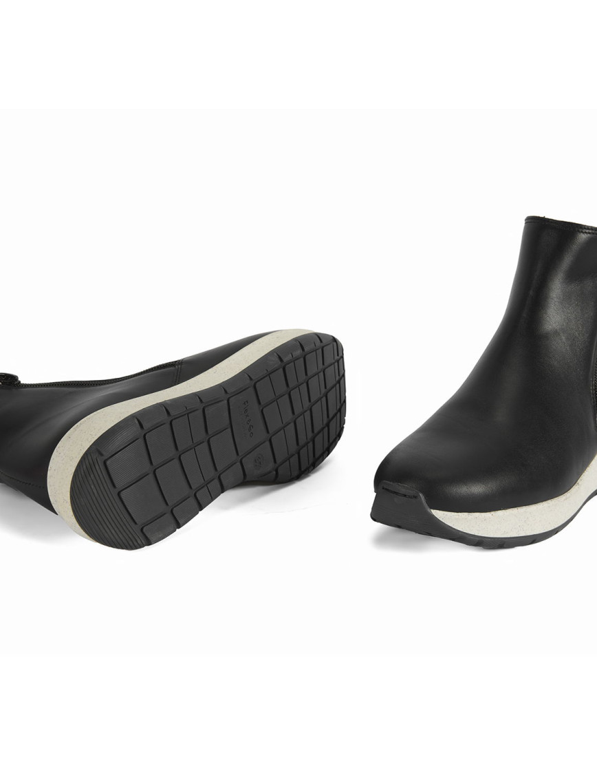 Gillian Siyah Kadın DesaComfort Fermuarlı Deri Bot