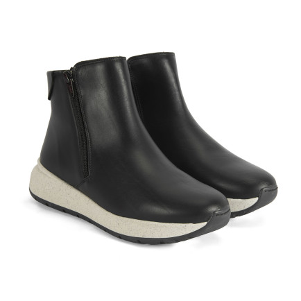 Gillian Siyah Kadın DesaComfort Fermuarlı Deri Bot