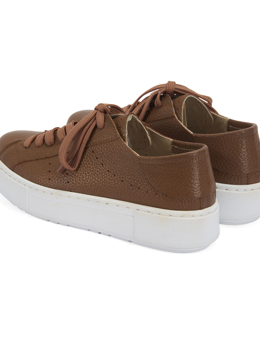 Kadın Taba Deri Spor Ayakkabı