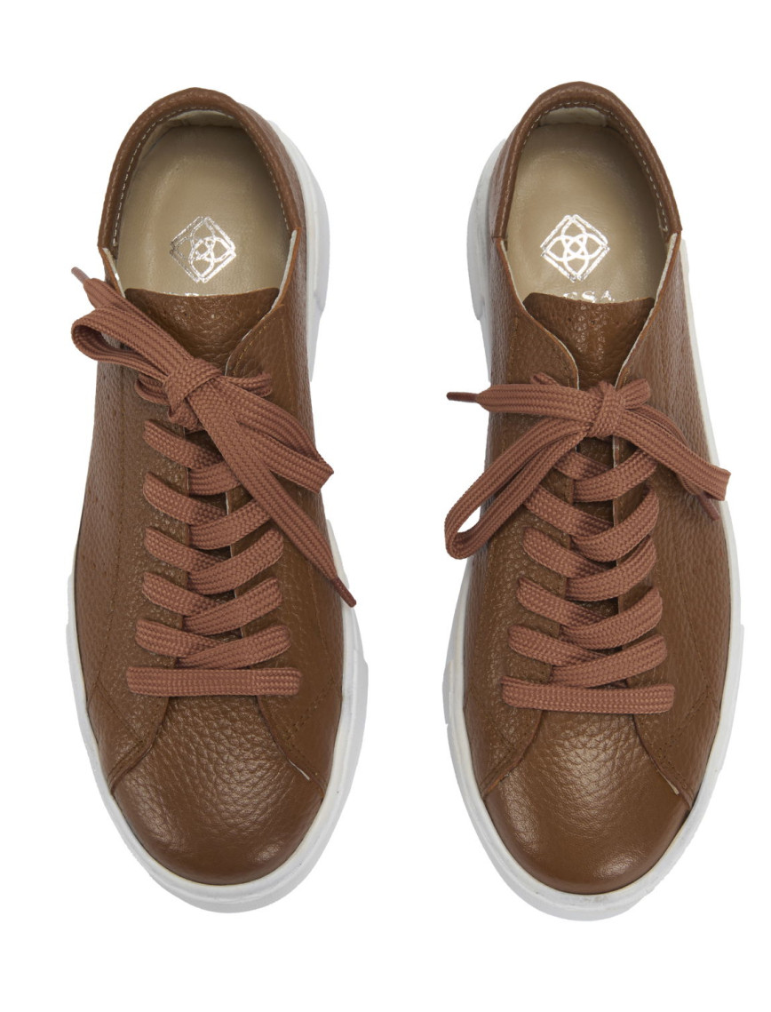 Kadın Taba Deri Spor Ayakkabı