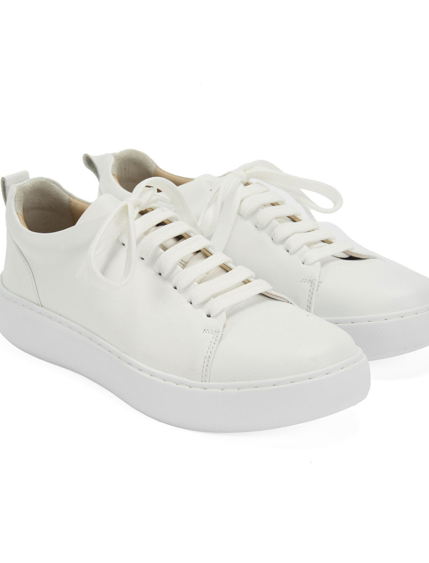 Kadın Beyaz Deri Spor Ayakkabı Kadın Beyaz Deri Spor Ayakkabı