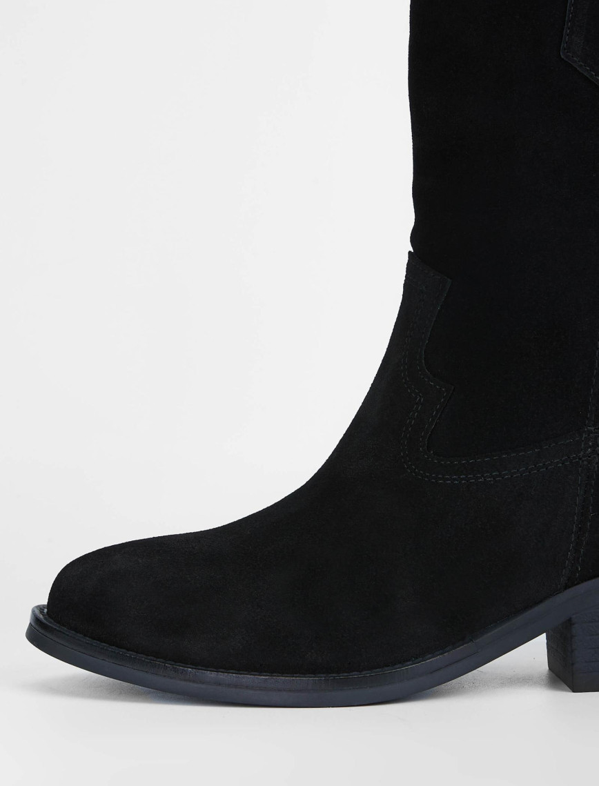 Tamer Tanca Kadın Hakiki Deri Siyah Süet Western Bot Tamer Tanca Kadın Hakiki Deri Siyah Süet Western Bot