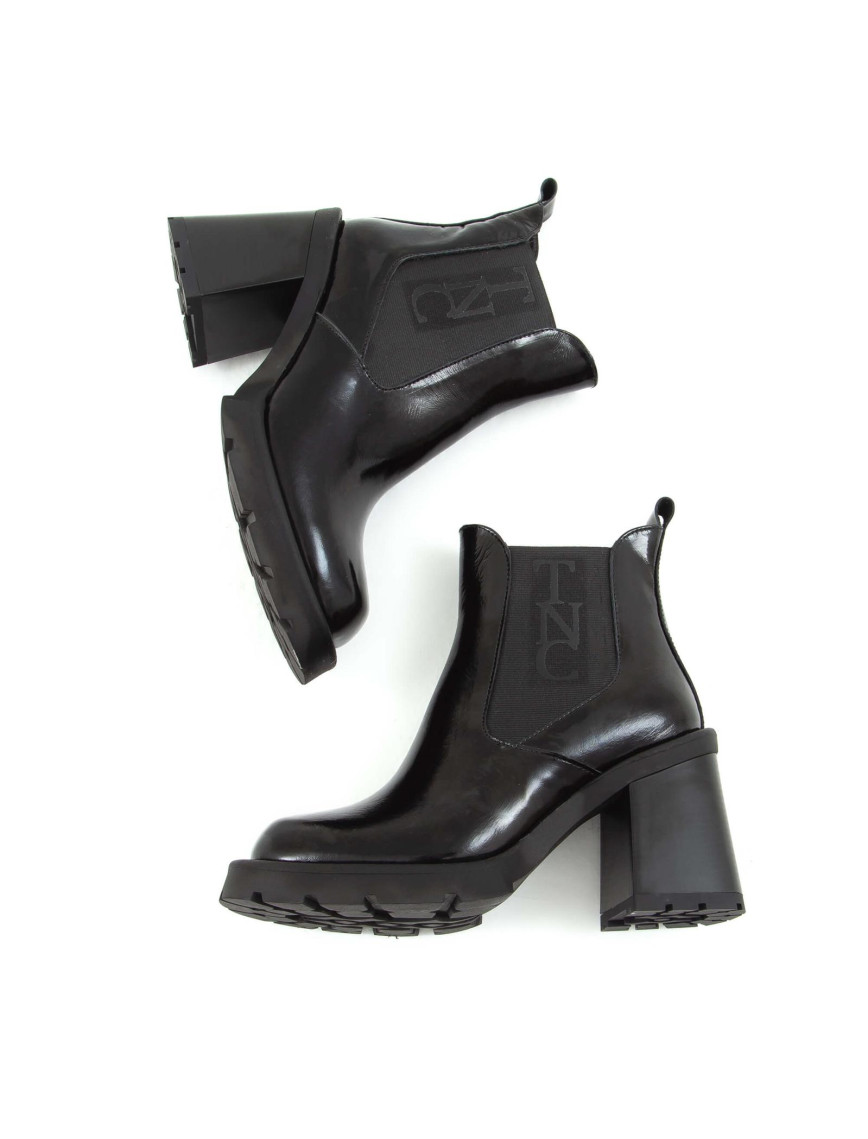 Tamer Tanca Kadın Hakiki Deri Siyah Rugan Casual Bot Tamer Tanca Kadın Hakiki Deri Siyah Rugan Casual Bot