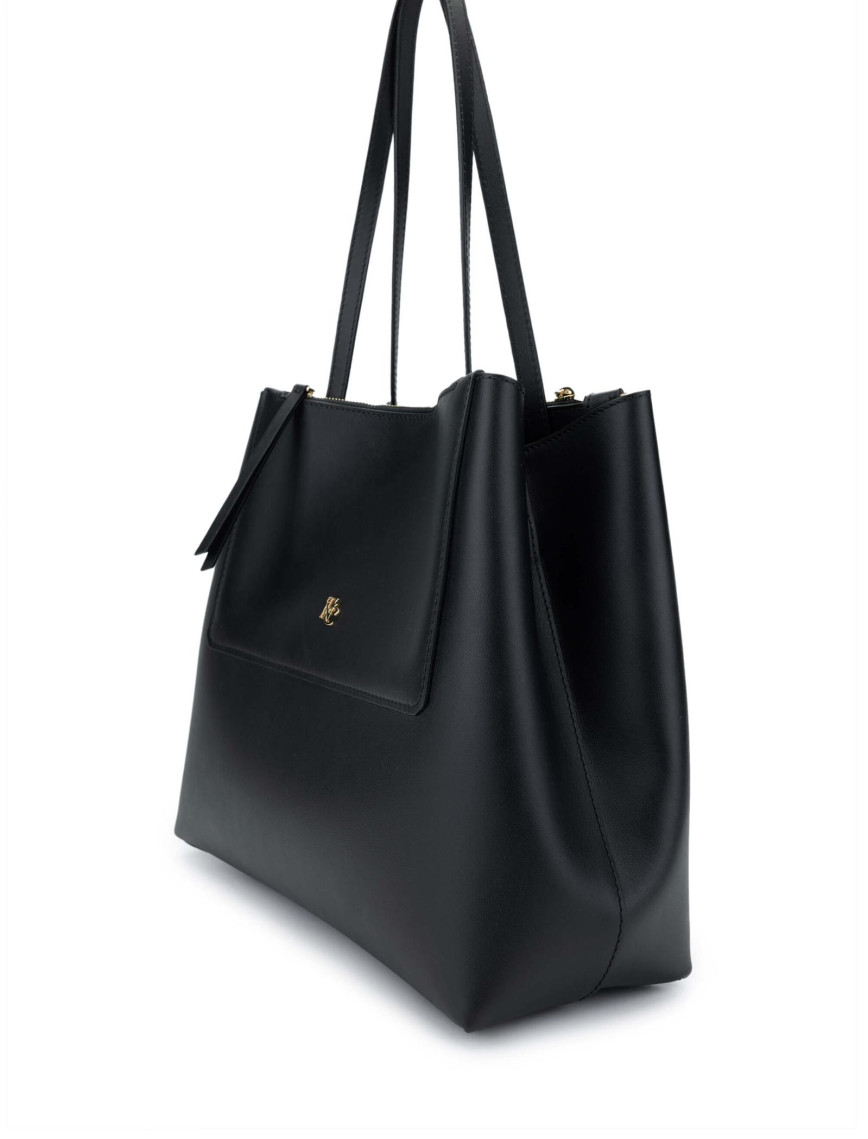 Tamer Tanca Kadın Hakiki Deri Siyah Deri Omuz Çanta