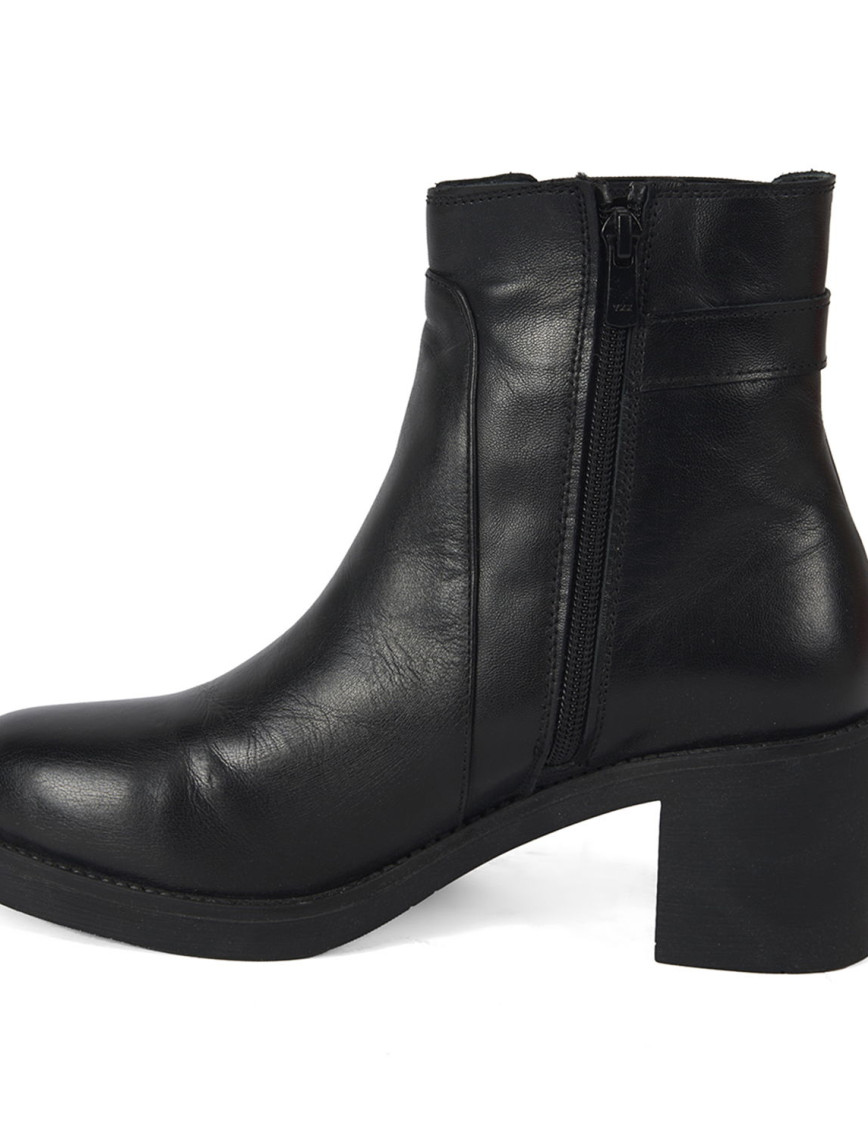 Kadın Siyah Topuklu Deri Bot Kadın Siyah Topuklu Deri Bot