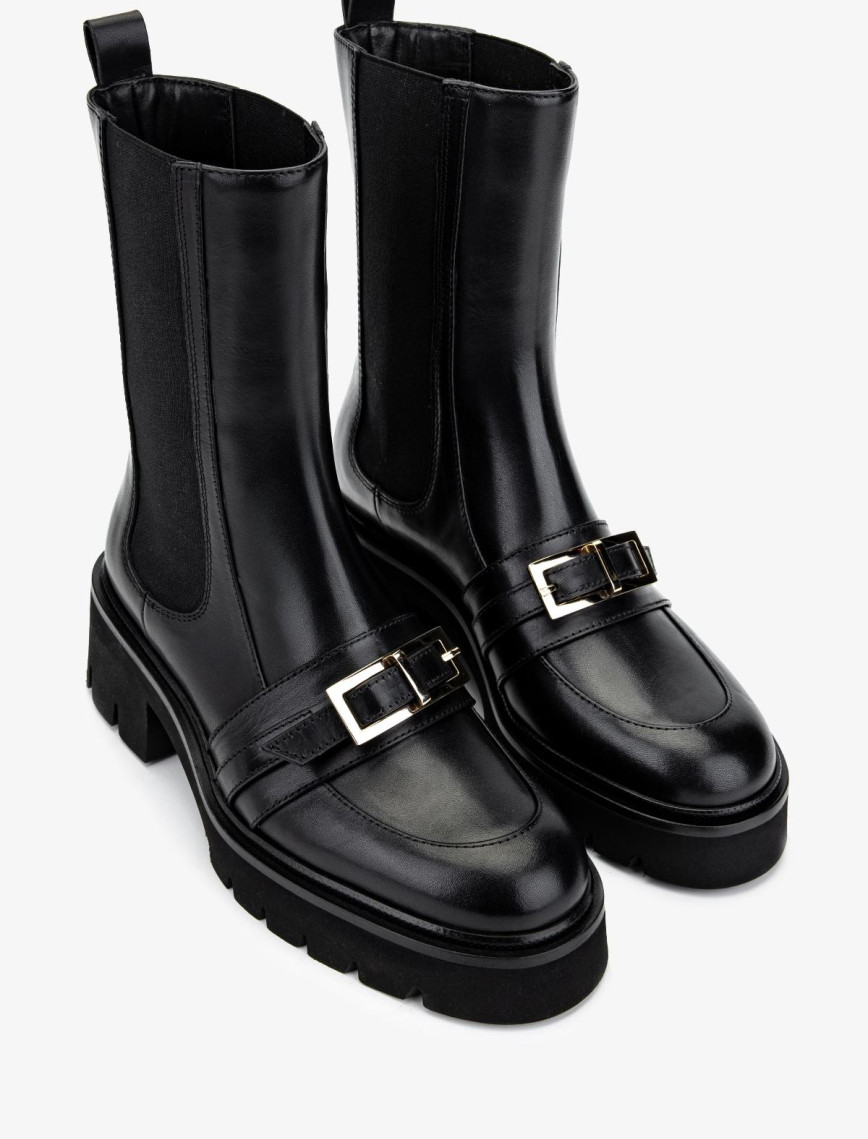 Valmenti Kadın Hakiki Deri Siyah Deri Casual Bot Valmenti Kadın Hakiki Deri Siyah Deri Casual Bot