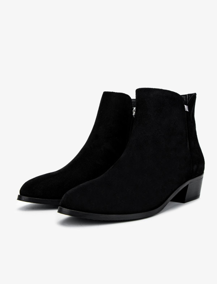 Valmenti Kadın Hakiki Deri Siyah Süet Topuklu Bot Valmenti Kadın Hakiki Deri Siyah Süet Topuklu Bot