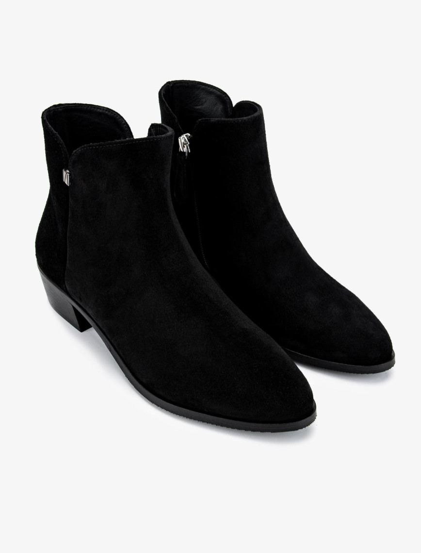 Valmenti Kadın Hakiki Deri Siyah Süet Topuklu Bot Valmenti Kadın Hakiki Deri Siyah Süet Topuklu Bot