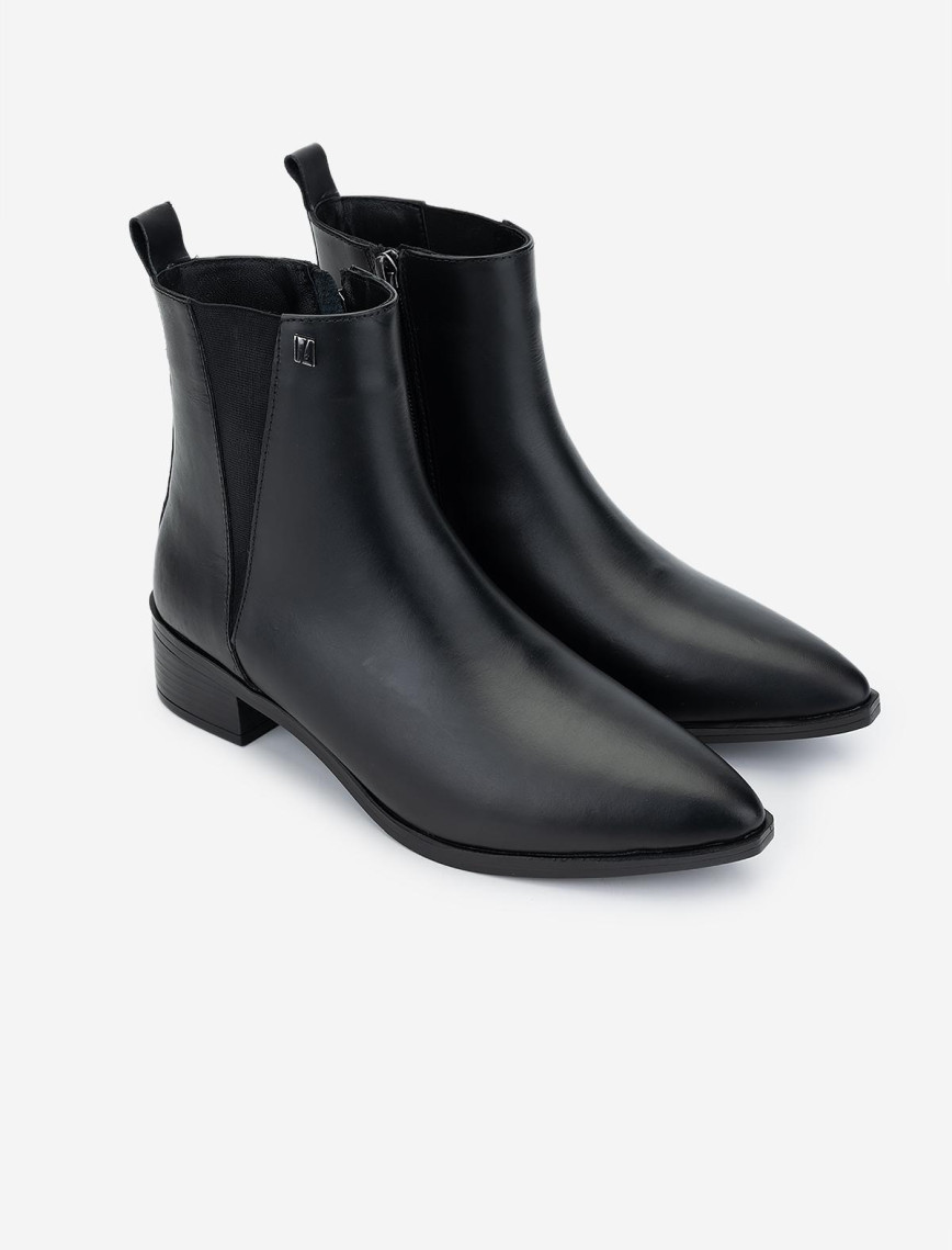 Valmenti Kadın Siyah Deri Topuklu Bot Valmenti Kadın Siyah Deri Topuklu Bot