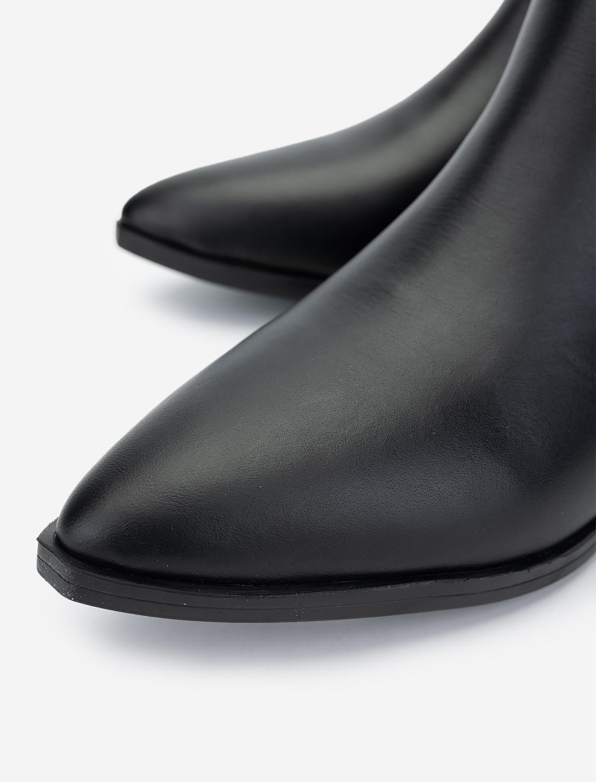 Valmenti Kadın Siyah Deri Topuklu Bot Valmenti Kadın Siyah Deri Topuklu Bot