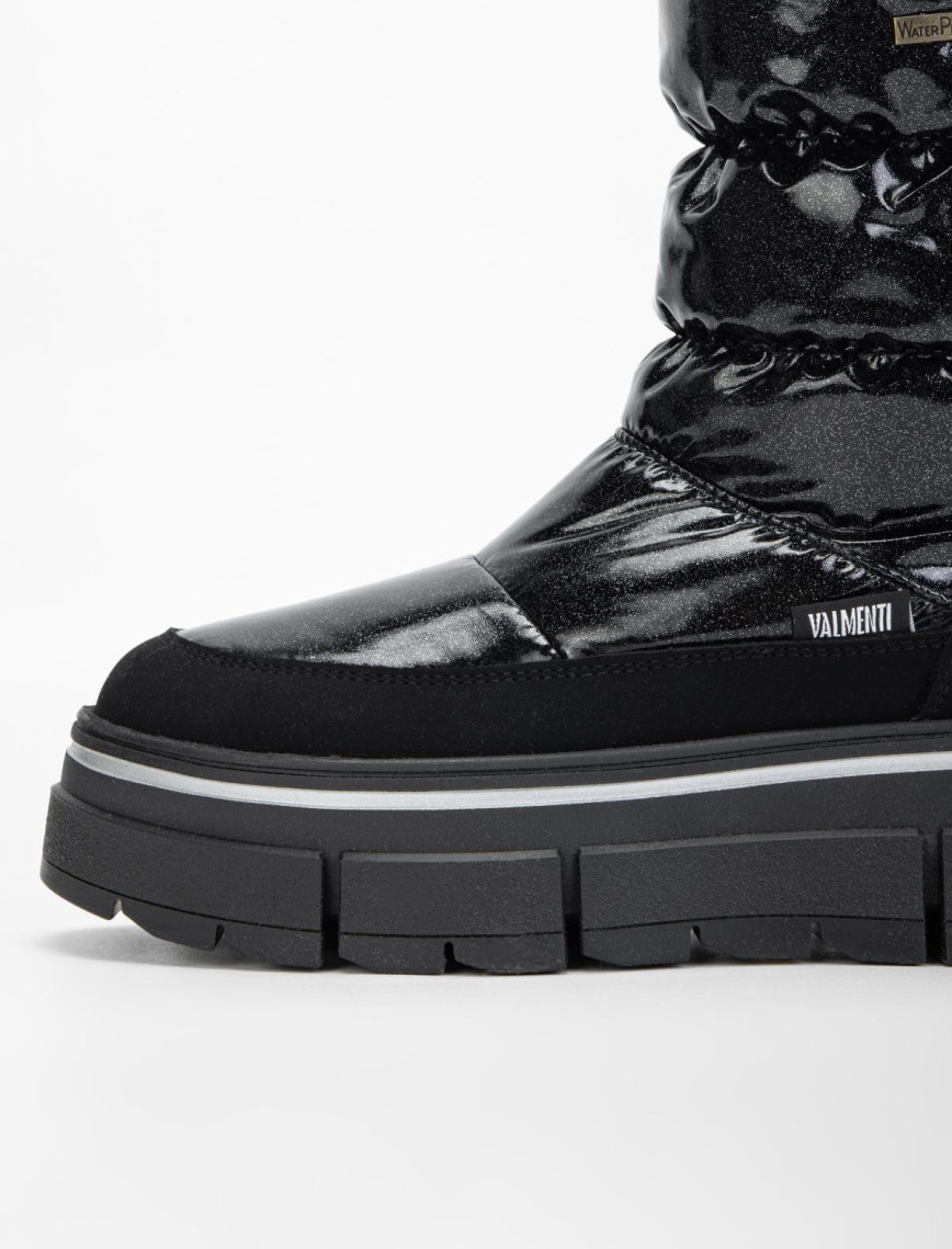 Valmenti Abriana Kadın Siyah Parıltı Deri & Tekstil Kar Botu Valmenti Abriana Kadın Siyah Parıltı Deri & Tekstil Kar Botu