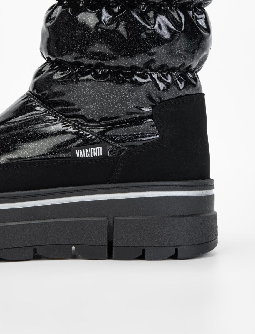 Valmenti Abriana Kadın Siyah Parıltı Deri & Tekstil Kar Botu Valmenti Abriana Kadın Siyah Parıltı Deri & Tekstil Kar Botu