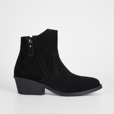 Valmenti Kadın Siyah Süet Hakiki Deri Casual Bot