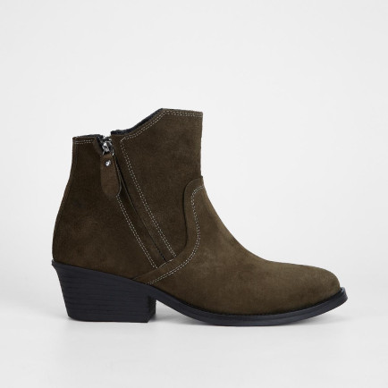 Valmenti Kadın Haki Süet Hakiki Deri Casual Bot
