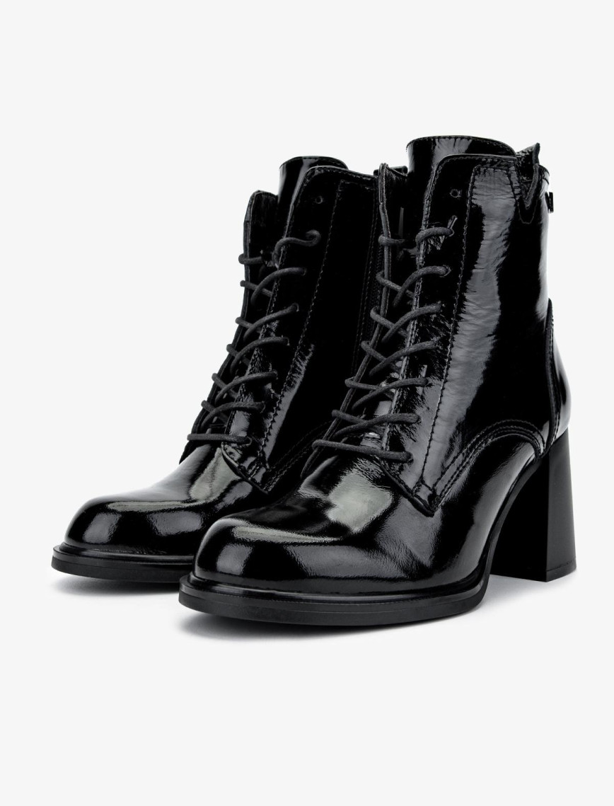 Valmenti Kadın Hakiki Deri Siyah Rugan Casual Bot Valmenti Kadın Hakiki Deri Siyah Rugan Casual Bot