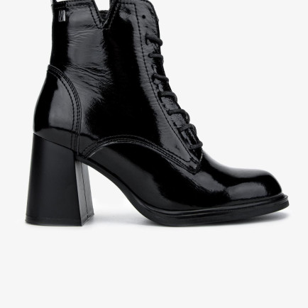 Valmenti Kadın Hakiki Deri Siyah Rugan Casual Bot