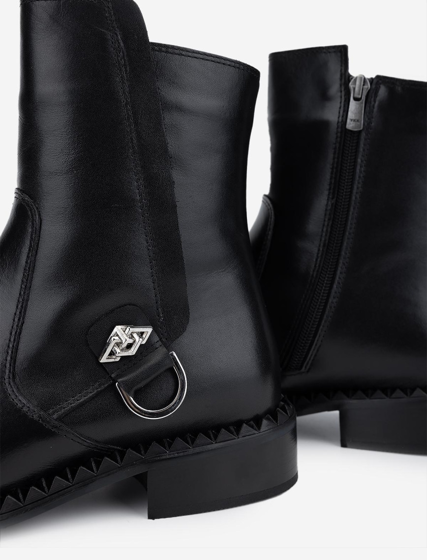 Valmenti Kadın Hakiki Deri Siyah Deri Düz Bot Valmenti Kadın Hakiki Deri Siyah Deri Düz Bot