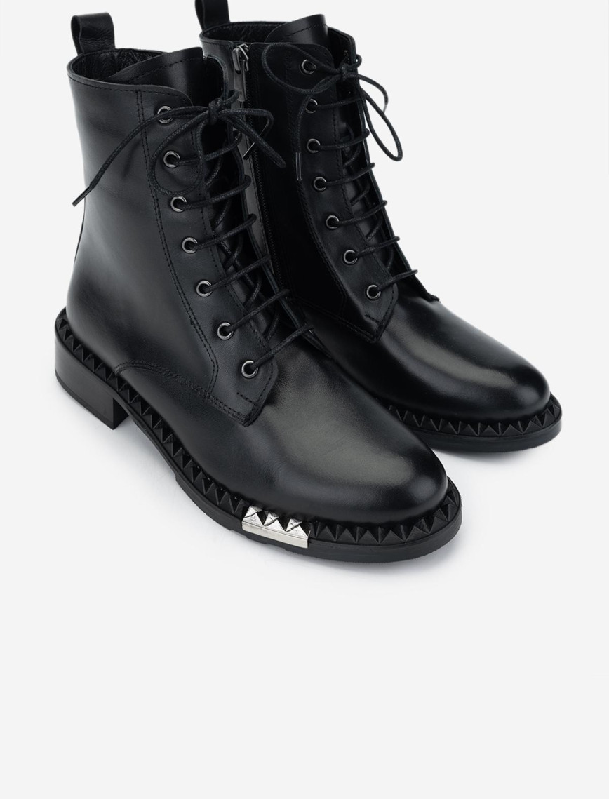 Valmenti Kadın Hakiki Deri Siyah Deri Düz Bot Valmenti Kadın Hakiki Deri Siyah Deri Düz Bot