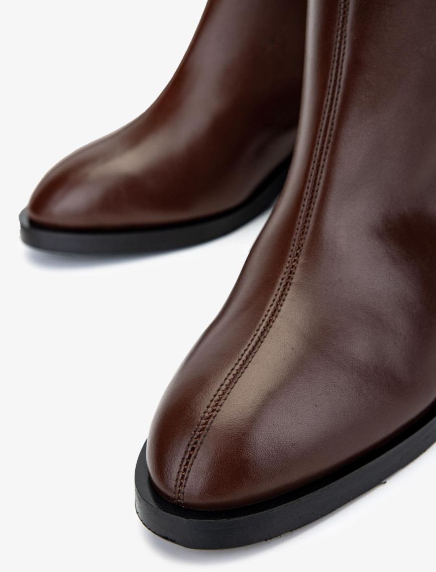 Valmenti Kadın Hakiki Deri Kahverengi Topuklu Bot