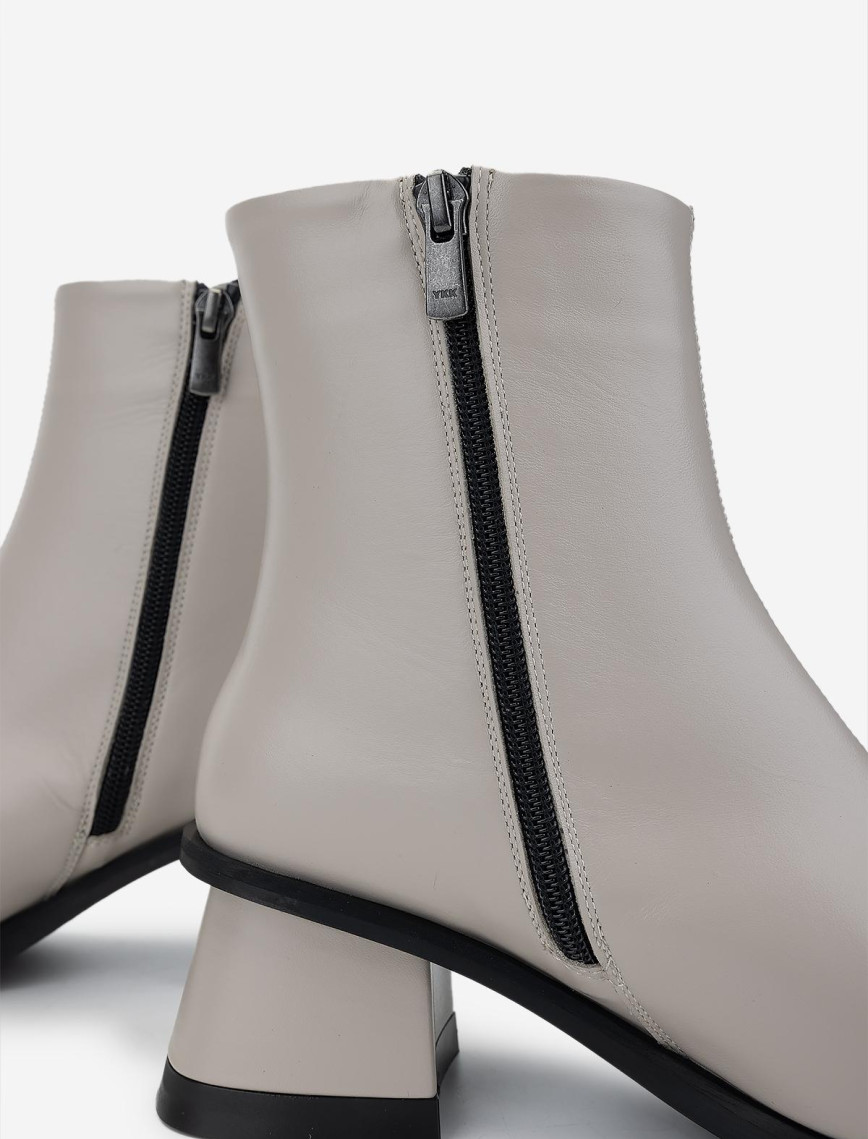 Valmenti Kadın Hakiki Deri Bej Rugan Topuklu Bot