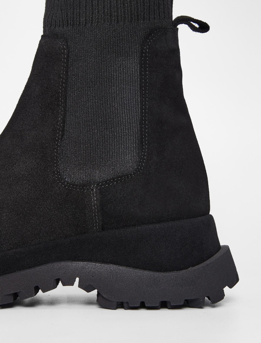 Valmenti Kadın Siyah Süet Hakiki Deri Casual Bot