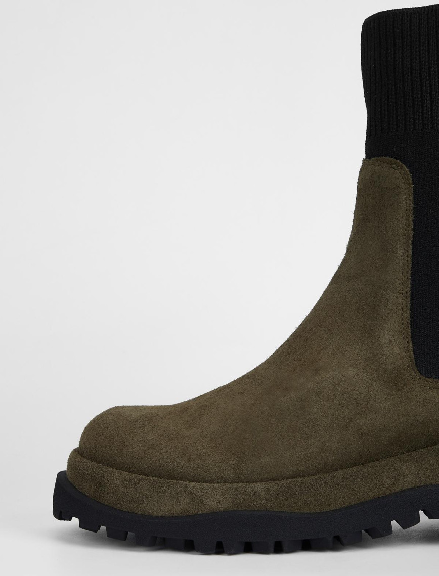 Valmenti Kadın Haki Süet Hakiki Deri Casual Bot