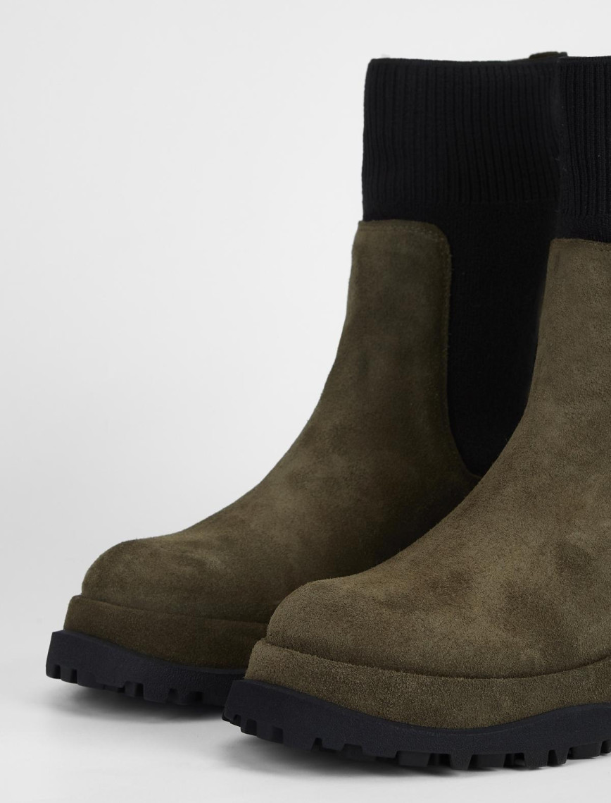 Valmenti Kadın Haki Süet Hakiki Deri Casual Bot