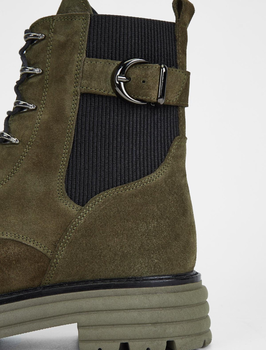 Valmenti Sirius Kadın Haki Süet Hakiki Deri Casual Bot