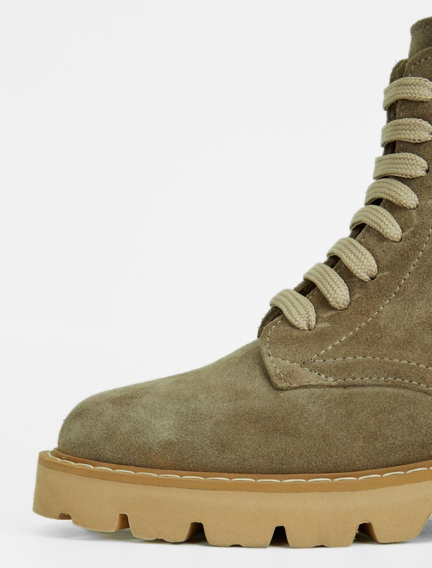 Valmenti Kadın Bej Süet Hakiki Deri Casual Bot