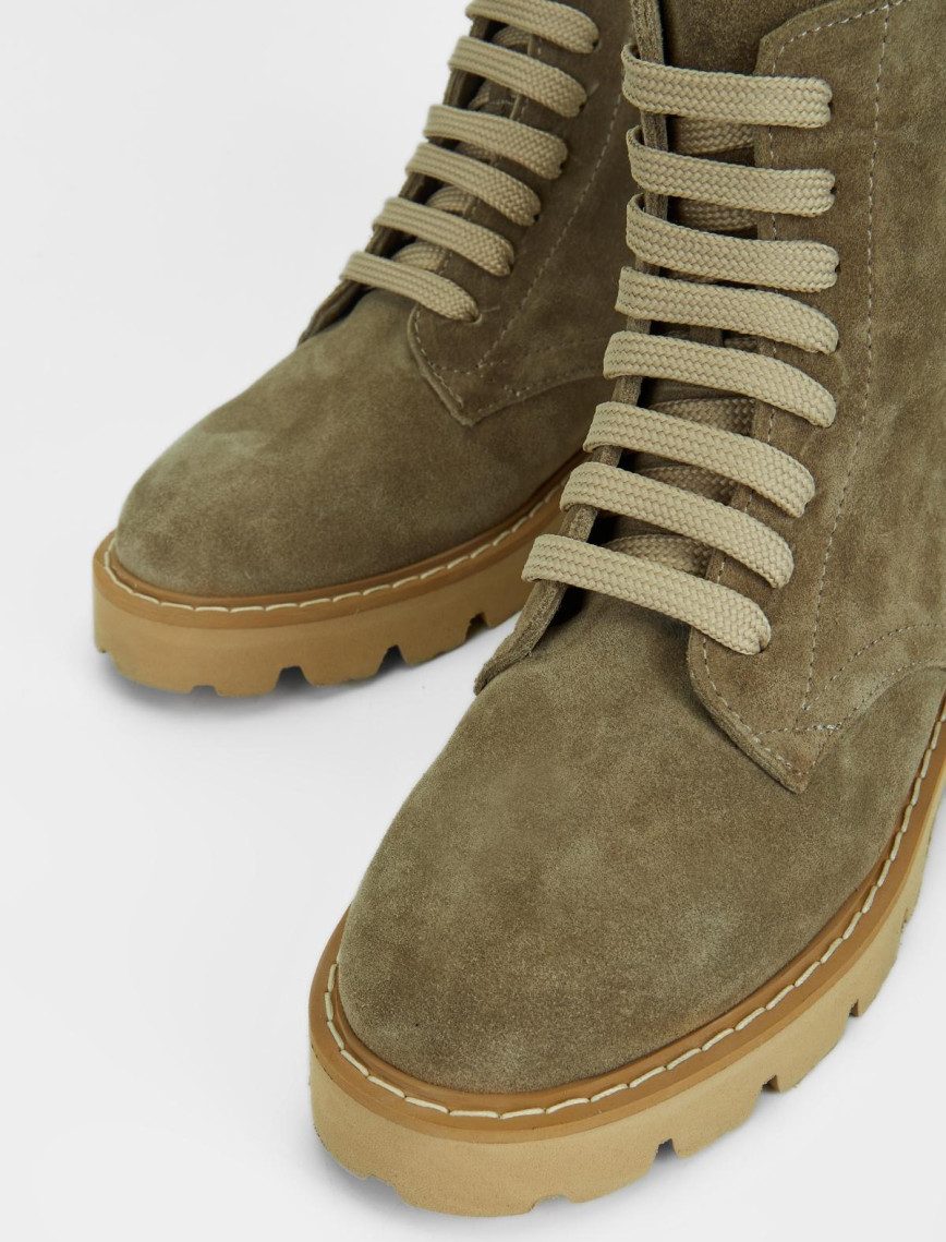 Valmenti Kadın Bej Süet Hakiki Deri Casual Bot